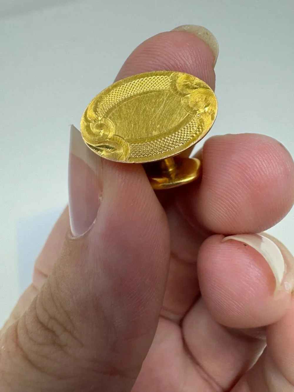 Antique G.L.P. Co Gold Filled Art Nouveau Oval Cufflinks